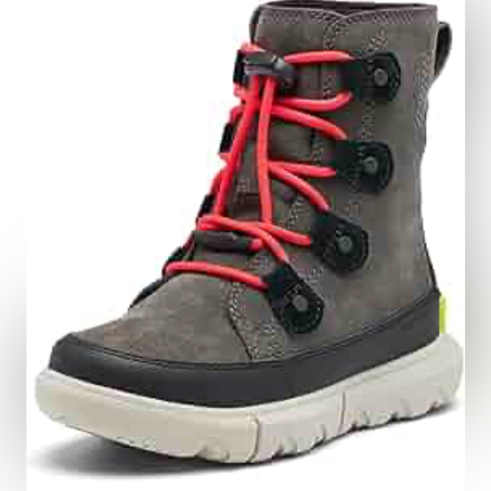 Sorel Kids' Gray Boots with Red Accents